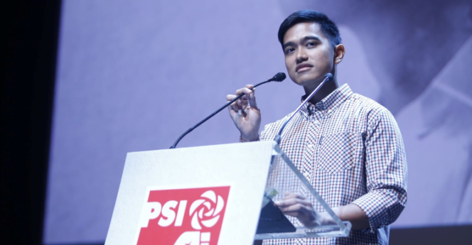 
Kaesang Pangarep saat memberi sambutan usai menjadi Ketum PSI.