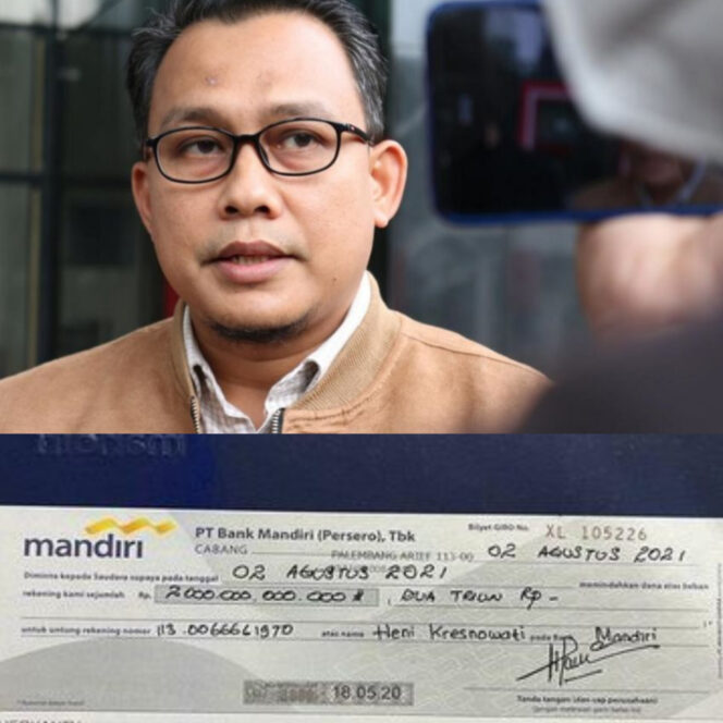 
Jubir KPK Ali Fikri dan ilustrasi cek bodong