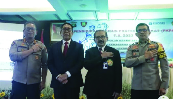
Bidang Hukum Polda Metro Jaya menggelar Pendidikan Khusus Profesi Advokat (PKPA) tahun 2023 di Hotel Diradja Mampang, Jakarta Selatan.(ist)