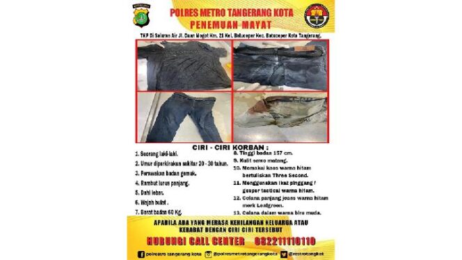 
Motif Pembunuhan Mayat Dalam Karung di Tangerang karena Persoalan di Tempat Kerja