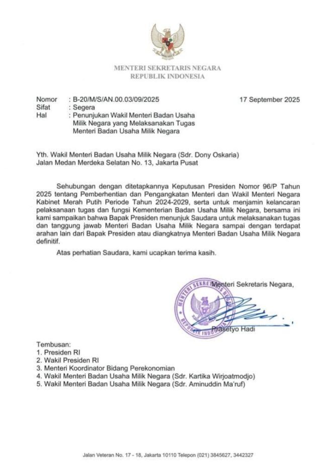 
Mensesneg “Langkahi” Presiden