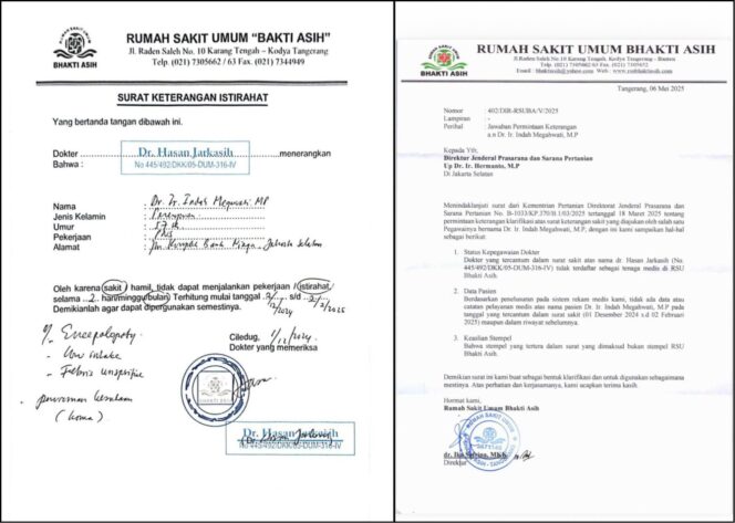 
Kementan Tegaskan Indah Megahwati Tak Tercatat Pernah Berobat di RS Bhakti Asih Tangerang